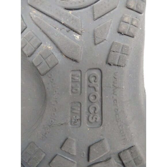 Crocs Mens 10 Black and Gray Flip Flops Women's Size 12 - Picture 12 of 13